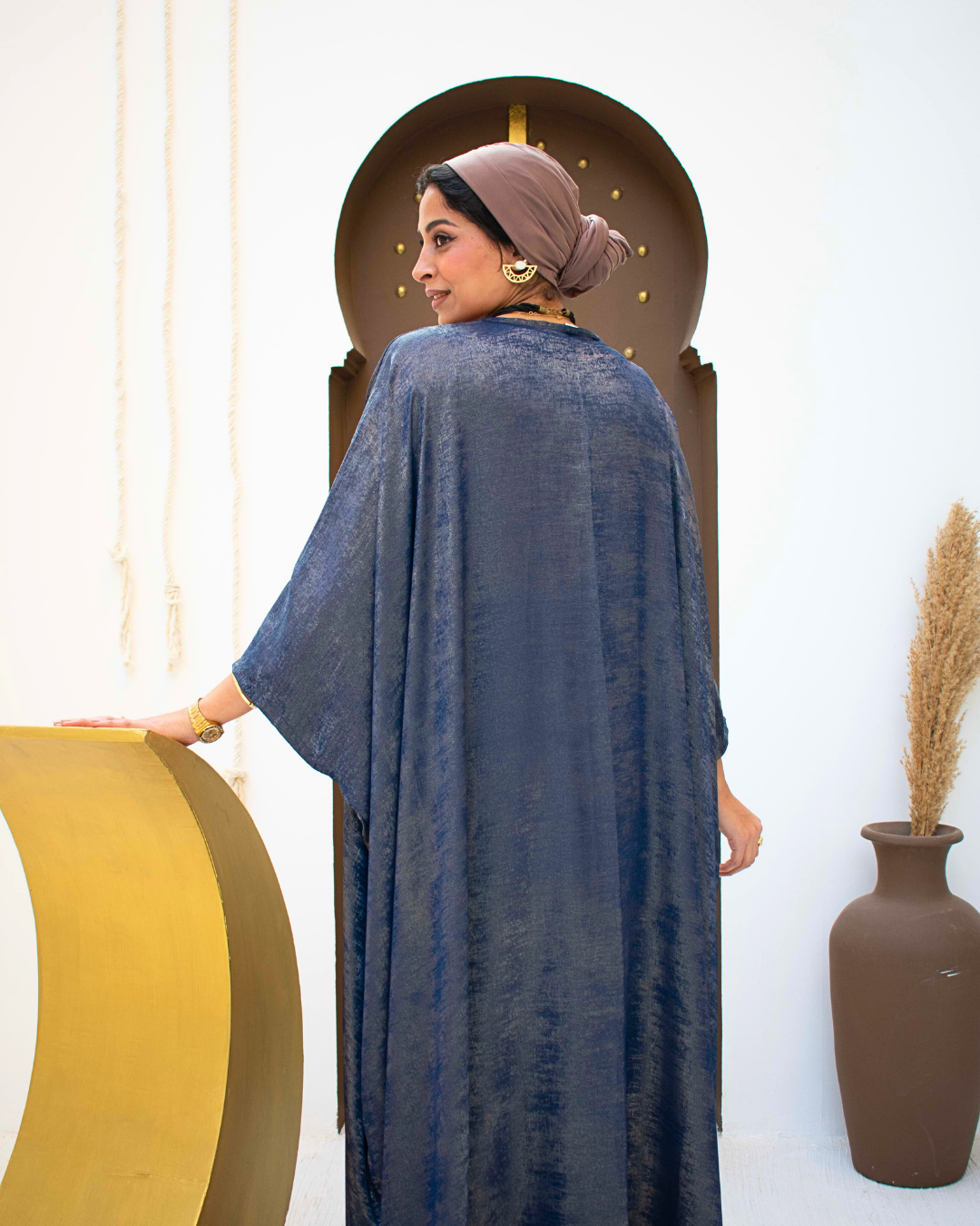 Navy blue open abaya