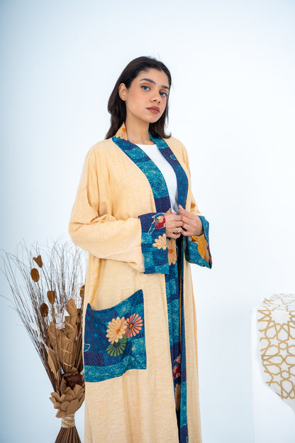 Floral linen kaftan