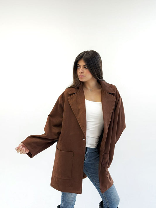 Oversize Brown suede jacket