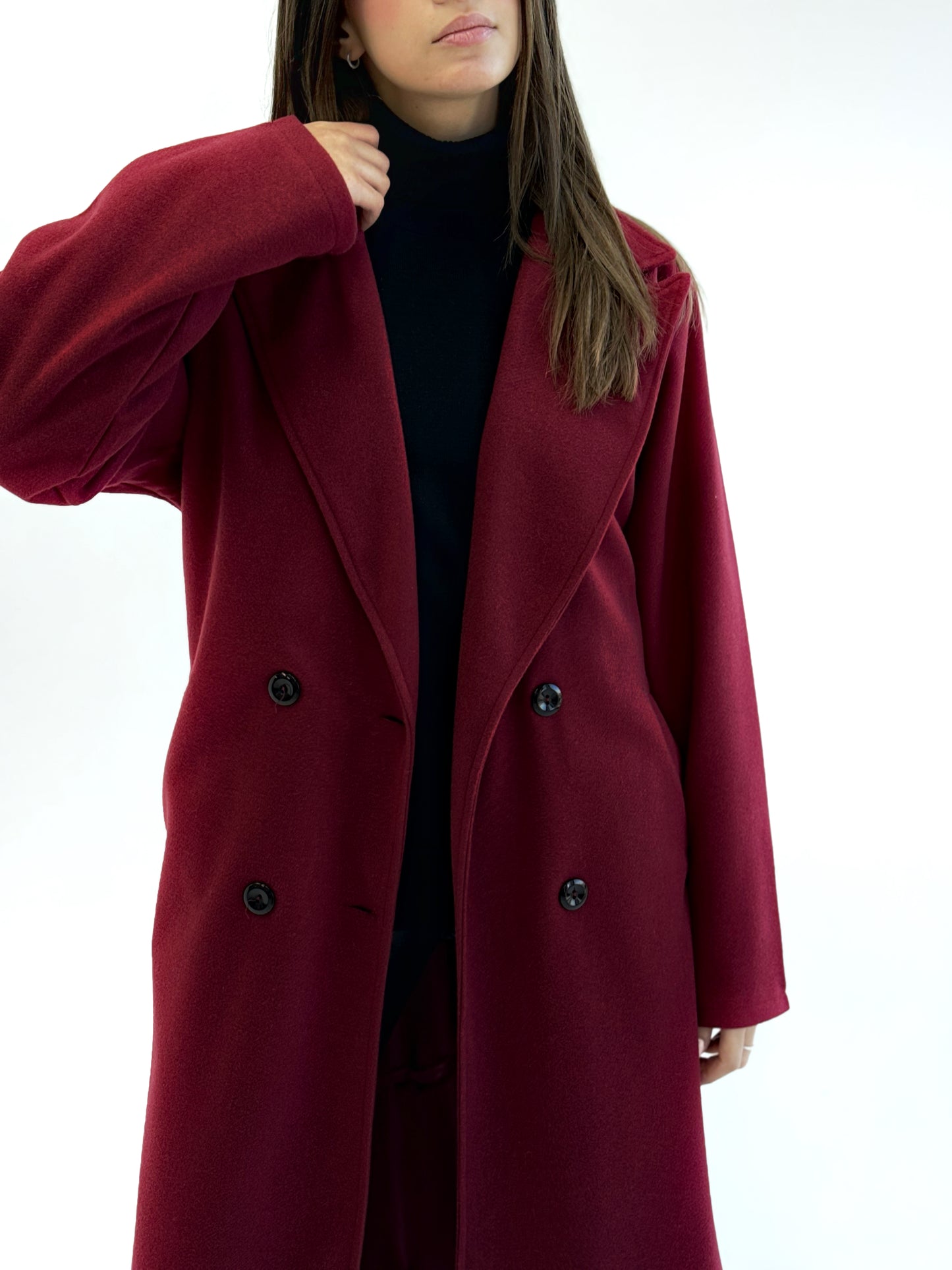 Burgandy wool overcoat