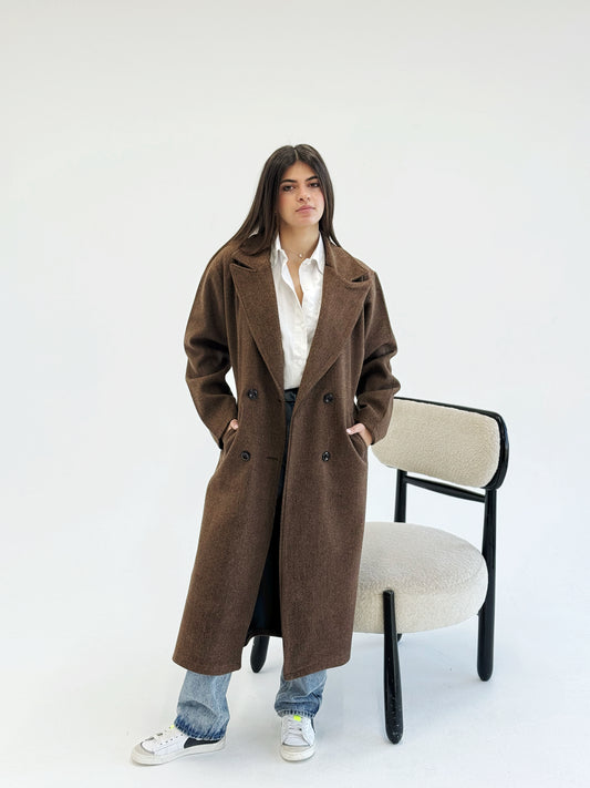 Brown wool overcoat