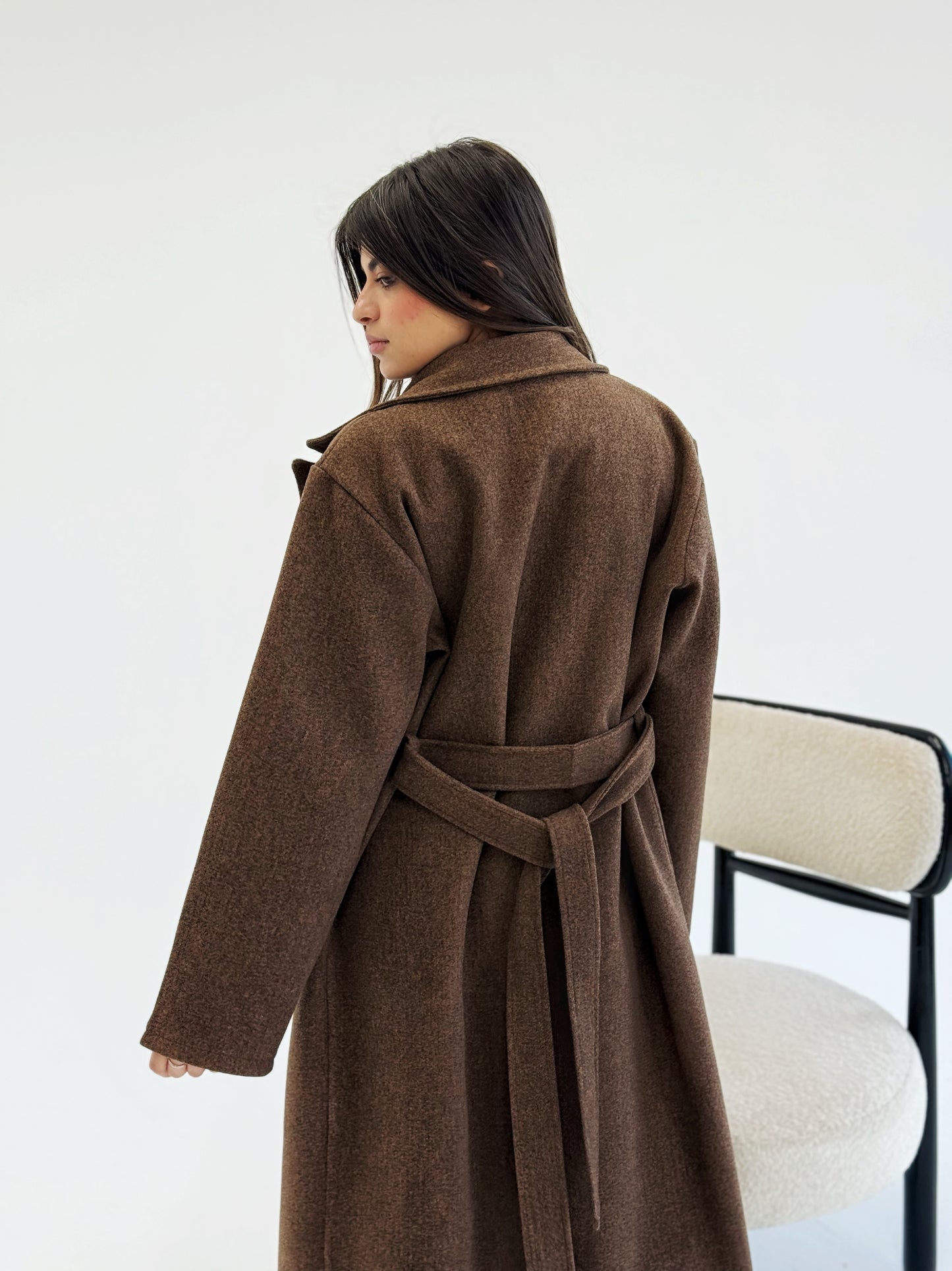 Brown wool overcoat