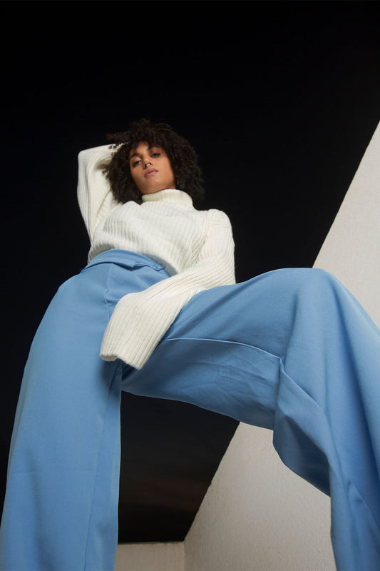 ButtonRelaxedTrousers-Blue