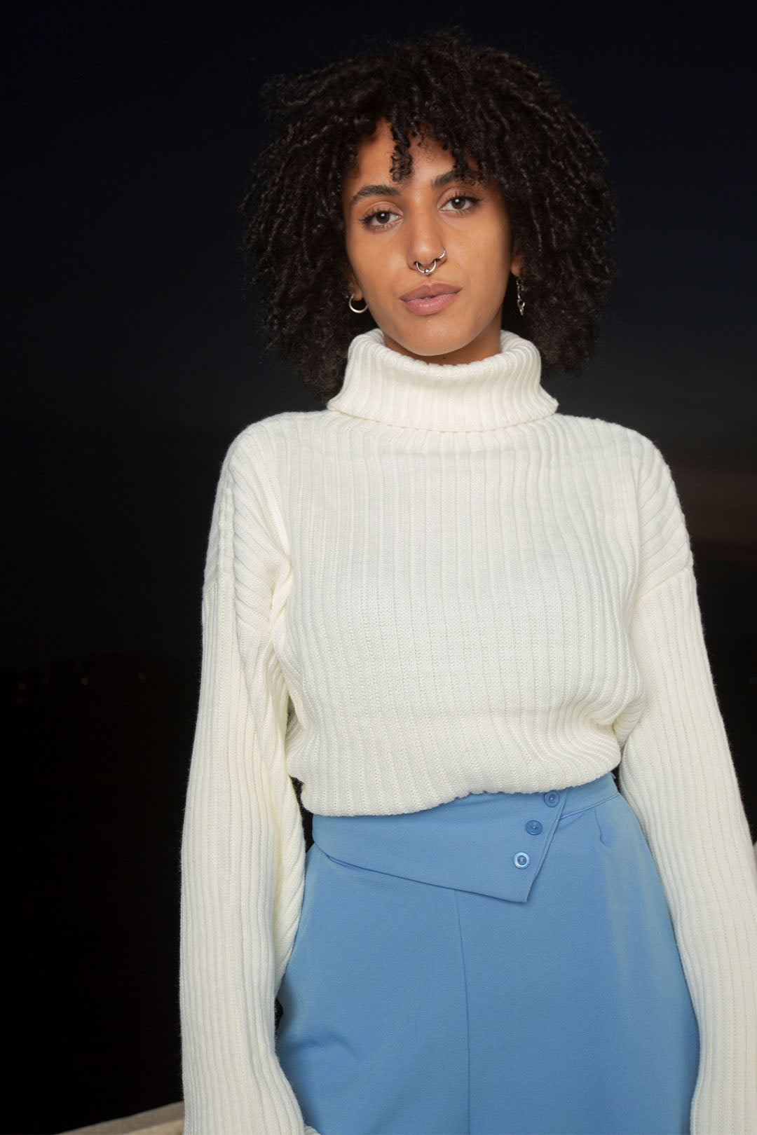 ButtonRelaxedTrousers-Blue